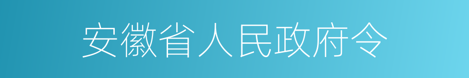 安徽省人民政府令的同义词