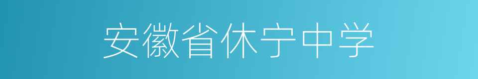 安徽省休宁中学的同义词