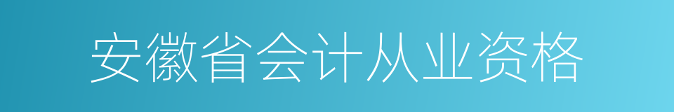 安徽省会计从业资格的同义词