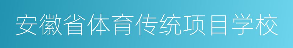 安徽省体育传统项目学校的同义词