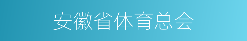 安徽省体育总会的同义词