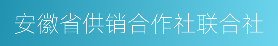 安徽省供销合作社联合社的同义词