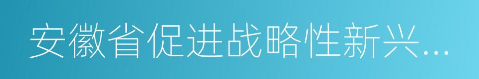 安徽省促进战略性新兴产业集聚发展条例的同义词