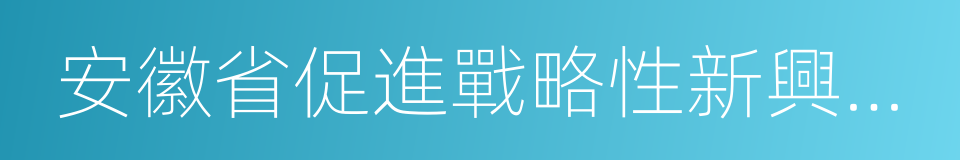 安徽省促進戰略性新興產業集聚發展條例的同義詞