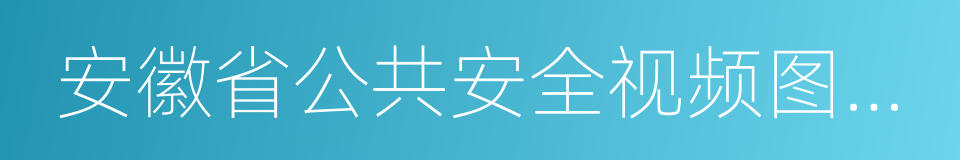 安徽省公共安全视频图像信息系统管理办法的同义词