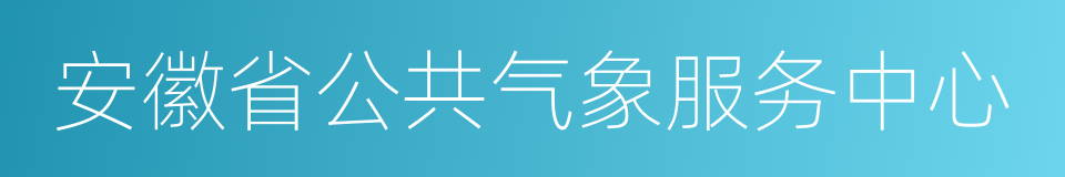 安徽省公共气象服务中心的同义词