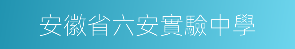 安徽省六安實驗中學的同義詞