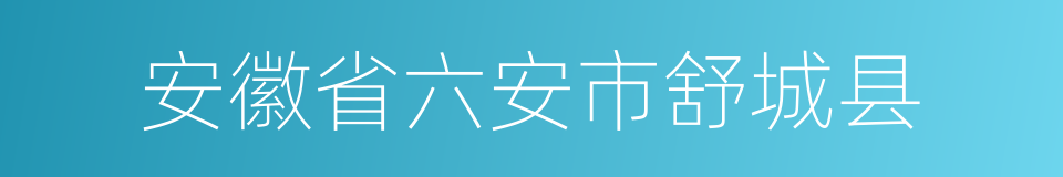 安徽省六安市舒城县的同义词