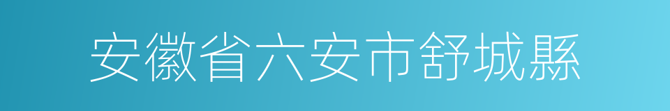 安徽省六安市舒城縣的同義詞