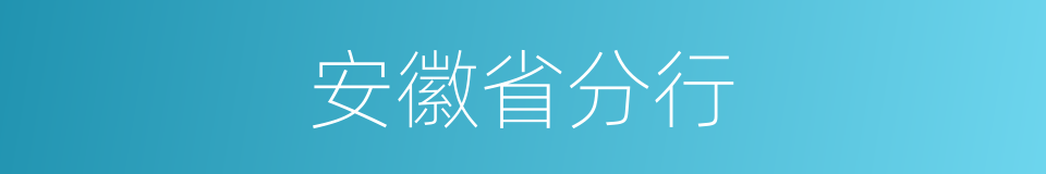 安徽省分行的同义词