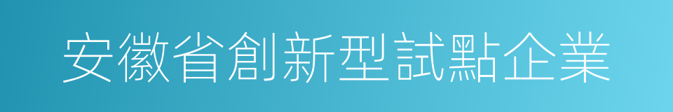 安徽省創新型試點企業的同義詞