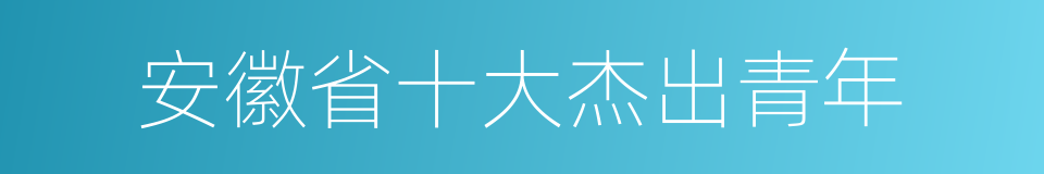 安徽省十大杰出青年的同义词