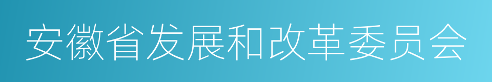 安徽省发展和改革委员会的同义词