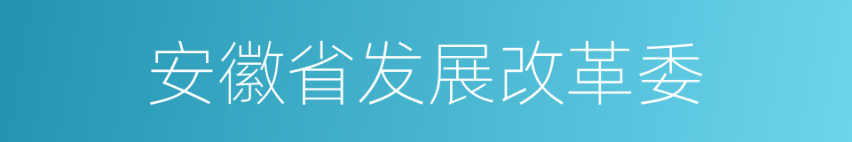 安徽省发展改革委的同义词