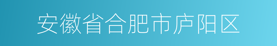 安徽省合肥市庐阳区的同义词