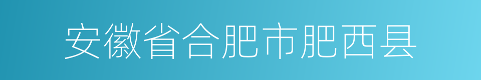 安徽省合肥市肥西县的同义词