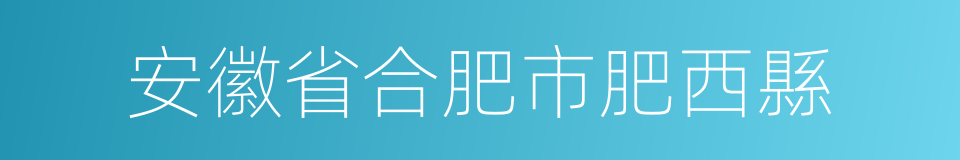 安徽省合肥市肥西縣的同義詞