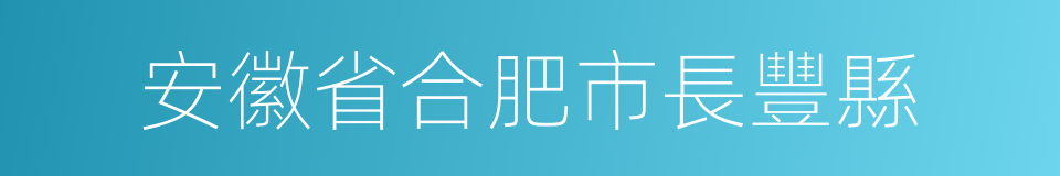 安徽省合肥市長豐縣的同義詞