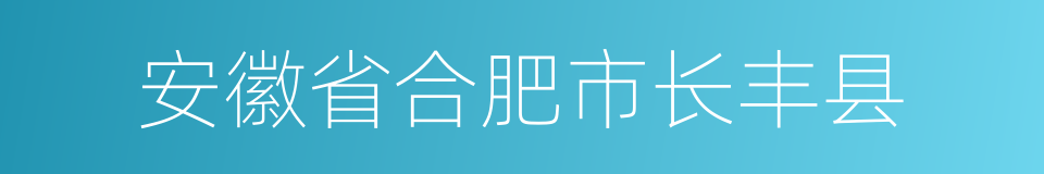 安徽省合肥市长丰县的同义词