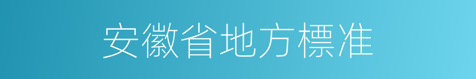 安徽省地方標准的同義詞