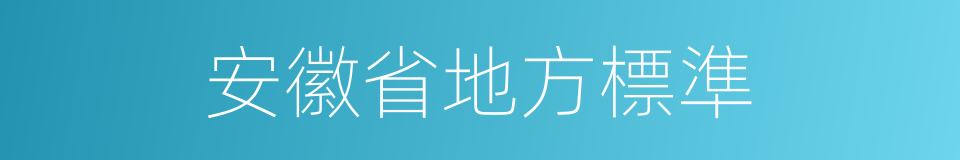 安徽省地方標準的同義詞