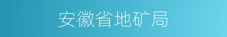 安徽省地矿局的同义词