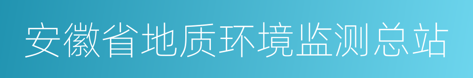 安徽省地质环境监测总站的同义词