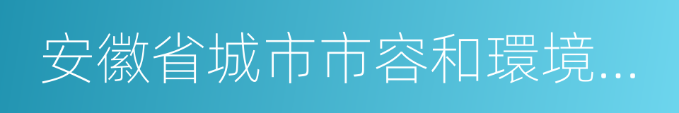 安徽省城市市容和環境衛生管理條例的同義詞