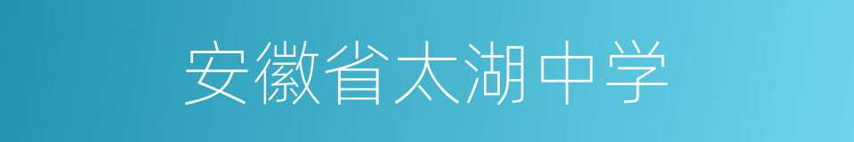 安徽省太湖中学的同义词