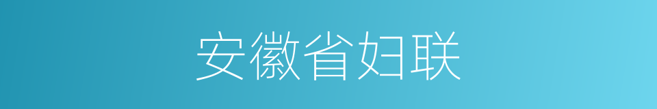 安徽省妇联的同义词