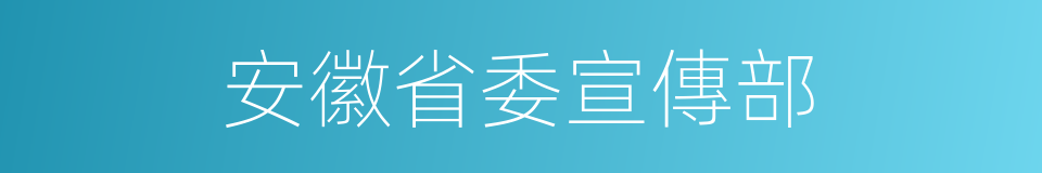 安徽省委宣傳部的同義詞