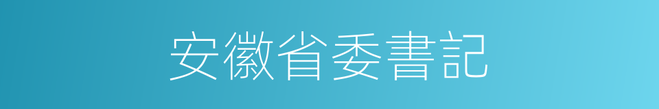 安徽省委書記的同義詞