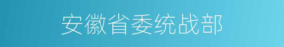 安徽省委统战部的同义词