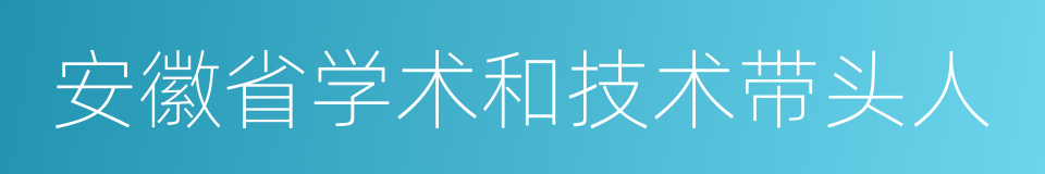 安徽省学术和技术带头人的同义词