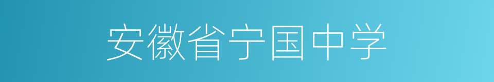 安徽省宁国中学的同义词