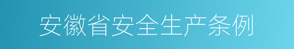 安徽省安全生产条例的同义词