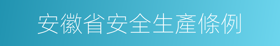 安徽省安全生產條例的同義詞