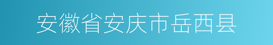 安徽省安庆市岳西县的同义词