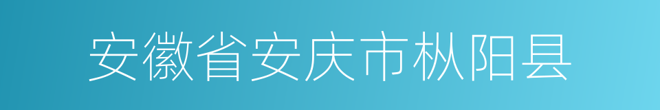 安徽省安庆市枞阳县的同义词