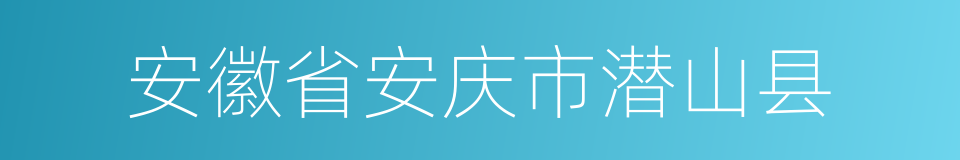 安徽省安庆市潜山县的同义词