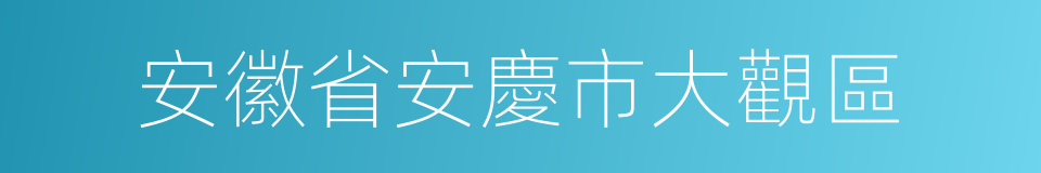 安徽省安慶市大觀區的同義詞