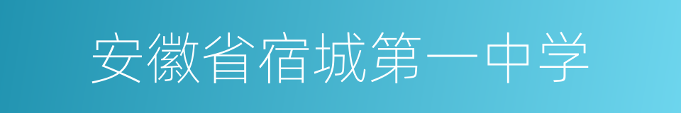 安徽省宿城第一中学的同义词