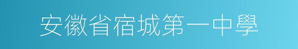 安徽省宿城第一中學的同義詞