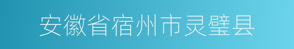 安徽省宿州市灵璧县的同义词