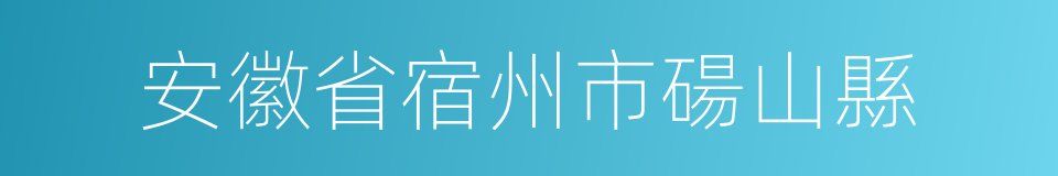 安徽省宿州市碭山縣的同義詞