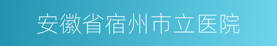 安徽省宿州市立医院的同义词