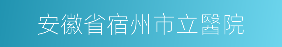 安徽省宿州市立醫院的同義詞