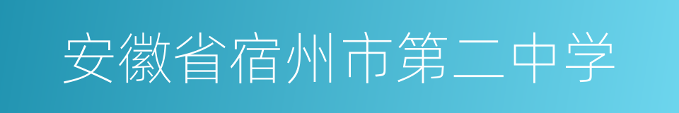 安徽省宿州市第二中学的同义词