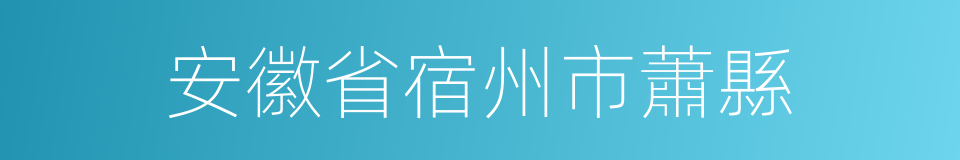 安徽省宿州市蕭縣的同義詞