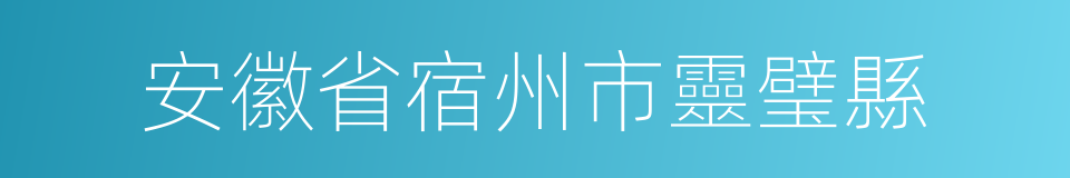 安徽省宿州市靈璧縣的同義詞